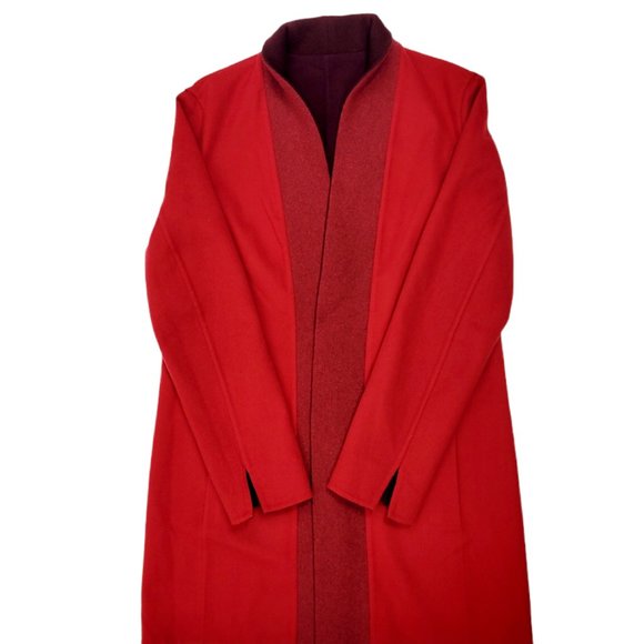 NWT Akris Red Reversible Open Cardigan - Picture 7 of 9